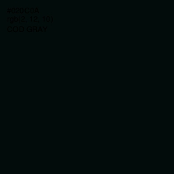 #020C0A - Cod Gray Color Image